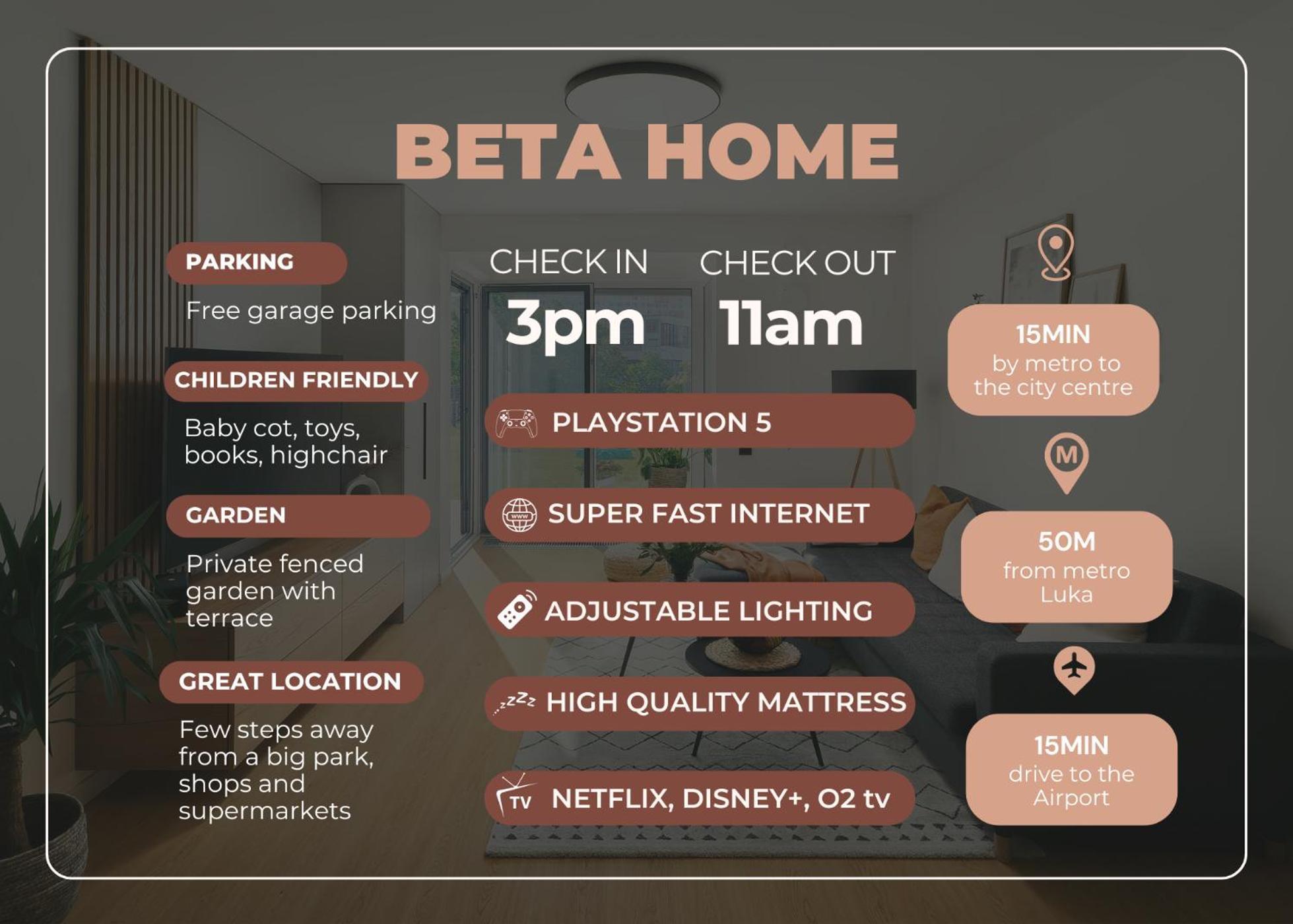 Beta Home - Garage, Air Condition, Garden, At Metro Prága Kültér fotó
